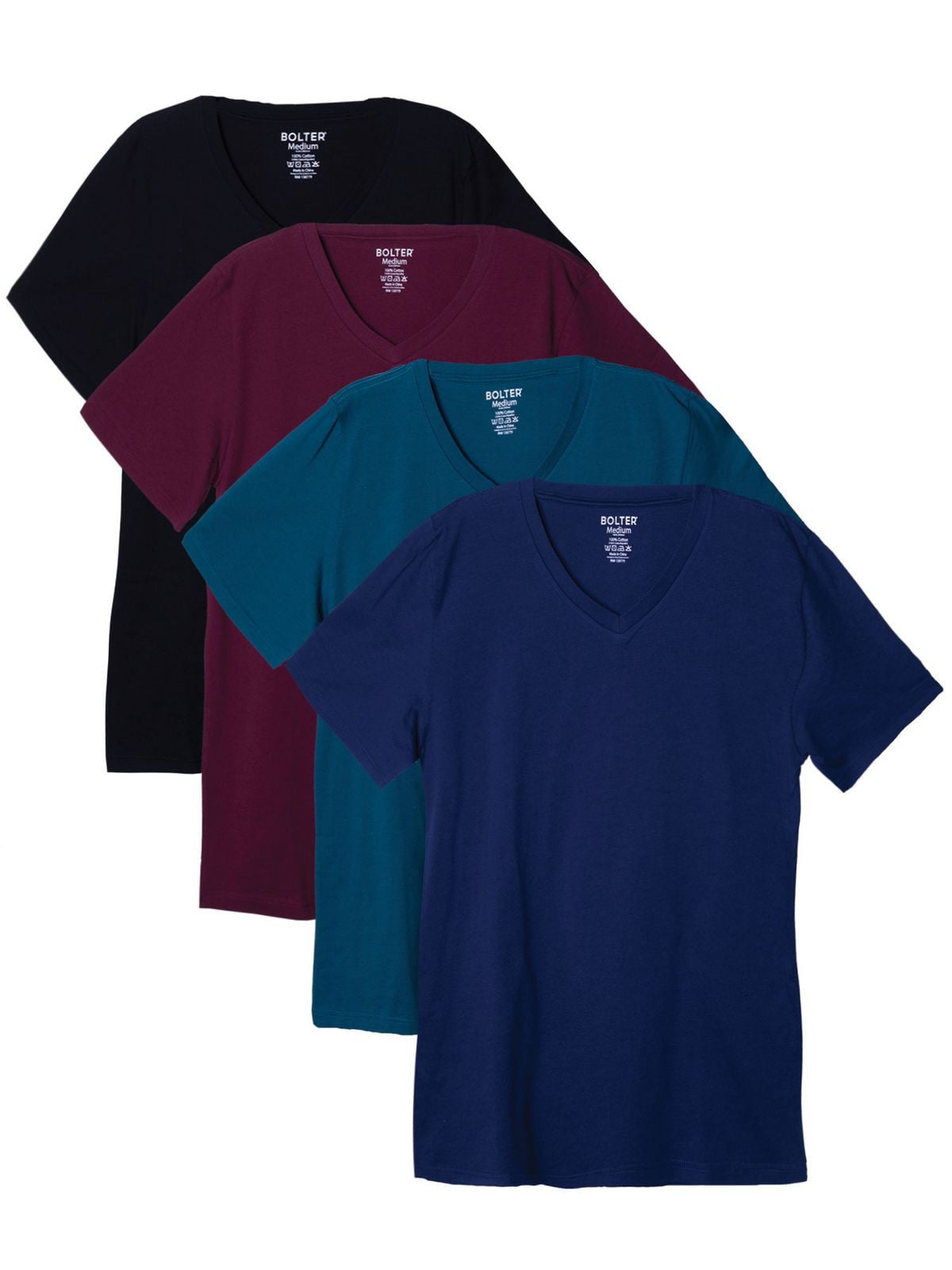 Bolter Men's 4-Pack V Neck T-Shirt Cotton (X-Large, Cotton Alt ...