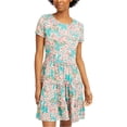 thumbnail image 1 of BeBop Womens Floral Print Tiered Dress, Multicoloured, Juniors, XX-Small, 1 of 1