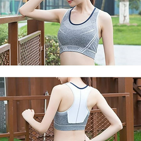 Women Full-Cup Padded Sports Bra Racerback Top with Removable Chest Pad for High Impact Activities Exercise, Size M,