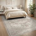 thumbnail image 3 of ODIKA 8'x10' Washable Area Rug Quicksand Boho Faded Rosette Symmetrical Decorative Print Pink for Dining Room, Large Office, Lounge, Non-Slip Chair-Friendly Mat, 3 of 7