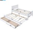 thumbnail image 6 of Twin Size Daybed with Trundle and Storage, Platform Bed Frame with Drawers, No Box Spring Required, White Finish, 6 of 10