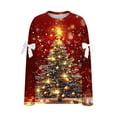 thumbnail image 6 of Amidoa Crewneck Sweatshirts for Women Plus Size Christmas Red Sweatshirts Graphic Pullover Outfits Women’s Tops L, 6 of 6