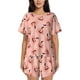 thumbnail image 1 of Fotbe Smiling Pink Pumpkins Conjunto de Pijama Estampado para Mujer, 2 Piezas, Ropa de Dormir con Camiseta de Manga Corta y Shorts Suaves-Medium, 1 of 6