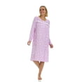 thumbnail image 2 of JEFFRICO Womens Long Sleeve Nightgowns Front Side Pocket Sleepwear Soft Pajama Dress Nightshirts Plus Size, 2 of 8