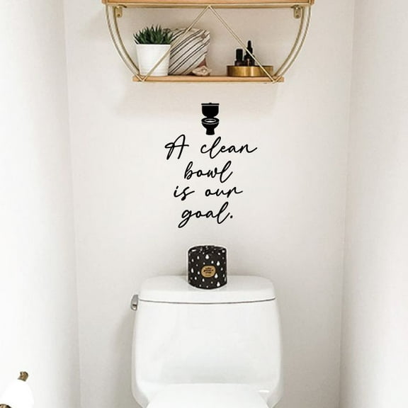 A Clean Bowl Is Our Goal - Bathroom Rules Quotes Toilet Vinyl Wall Art Sticker Decal Home Bathroom Rest Room Comfort Room Signage Ladies Gentlemen Toilet Room Wall Design Reminders Size (40x24 inch)
