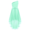 thumbnail image 2 of YiZYiF Girls Chiffon Shiny Rhinestone Party Dress Sleeveless One-Shoulder High-Low Hem Wedding Cocktail Evening Gown Mint Green 10, 2 of 5