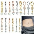 thumbnail image 3 of K-KED Faux Body Piercing Navel Clip on Belly Button Rings Fake Belly Piercing-4, 3 of 9