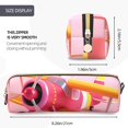 thumbnail image 3 of Rateoe Colorful Cartoon Biplane Print Leather Pencil Case with Smooth Zipper, Compact Storage for Writing Tools & Art Supplies, 8.26" x 1.96" x 2.16", 3 of 7