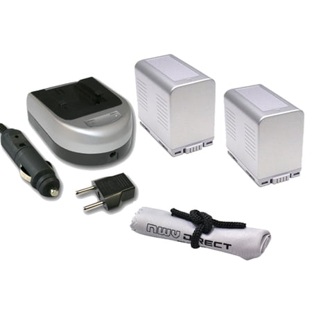 Panasonic AG-DVC20 High Capacity Intelligent Batteries (2 Units) + AC/DC Travel Charger + Nwv Direct Microfiber Cleaning Cloth.
