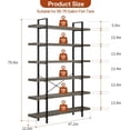 4/5/6 Tier Book Shelf, 47'' Wide Wood Industrial Bookshelf, 120lbs ...