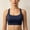 navy blue, variant on Women’s Medium Support Sports Bra Square Neck Padded Workout Bra with Removable Pads Wide Strap Yoga Bra