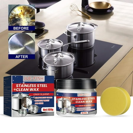 Stainless Steel Cleaner Paste Powerful Cookware Cleaning Cream for Stove Tops Oven Pots and Pans Rust and Grease Removal Safe for Glass and Aluminum Surfaces