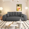 thumbnail image 3 of 78.7" Sleeper Sofa Bed,3-in-1 Teddy Fabric Multi-Functional Foldable Sofa Bed for Living Room,Guest Bed,Playroom,Grey, 3 of 7