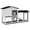 White, variant on 83-Inch Wooden Rabbit Hutch with Dual Runs, Outdoor Guinea Pig Cage with Weatherproof Roof and Removable Tray, Natural Yellow