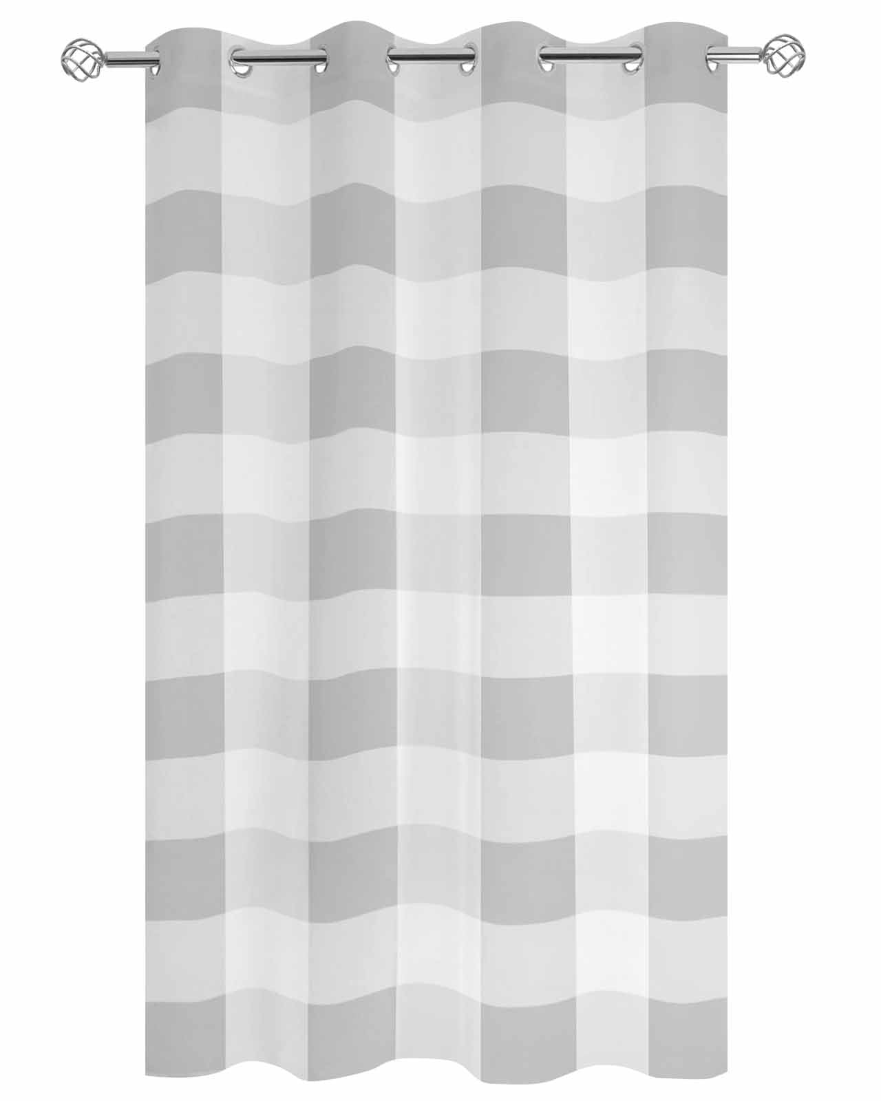 Outdoor Curtains for Patio, Grey Plaid Waterproof Blackout Outside Curtain for Porch/Pergola/Gazebo, Spring Summer Farmhouse Buffalo Checkered Thermal Insulated Drapes, 1 Panel, 54 x 95 Inch