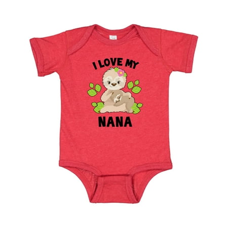 

Inktastic Cute Sloth I Love My Nana with Green Leaves Gift Baby Boy or Baby Girl Bodysuit