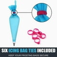 thumbnail image 4 of Pastry Bag and Coupler Set: Frosting Kit for Cake D rating - 3 Reusable Silicone Icing Piping Bags, 4 Standard Tricolor Couplers, and 6 Icing Bag Ties, 4 of 6