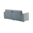 thumbnail image 4 of 81" Modern Square Arm Sofa, Upholstered Couch with Deep Cushions and Wooden Legs for Living Room or Bedroom – Gray, 4 of 7
