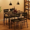 thumbnail image 6 of TEQIN Dining Table Set for 4,Kitchen Table and Chairs Set of 4,Square Dinette Set for 4, 5 Piece Modern Dining Room Table Set for Small Space, Apartment, Black, 6 of 9