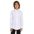 thumbnail image 3 of Calvin Klein Boys' Big Long Sleeve Sateen Dress Shirt, White, 8, 3 of 3