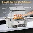 thumbnail image 4 of ROVSUN Hot Dog Roller Warmer ETL Certified, 5 Rollers 12 Hot Dog Machine Roller Grill Cooker with Bun Warmer, Cover, Dual Temp Control, LED, Removable Shelf & Drip Tray for Party Home Commercial 900W, 4 of 8