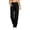 Black, variant on Zulora Women's Cargo Yoga Pants High Waist Stretchy Waistband Loose Straight Leg Casual Workout Trousers with Side Pockets