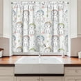 thumbnail image 2 of Ambesonne Cartoon Kitchen Curtains, Sleeping Colorful Cat, 55"x39", Pale Yellow Pale Blue, 2 of 3