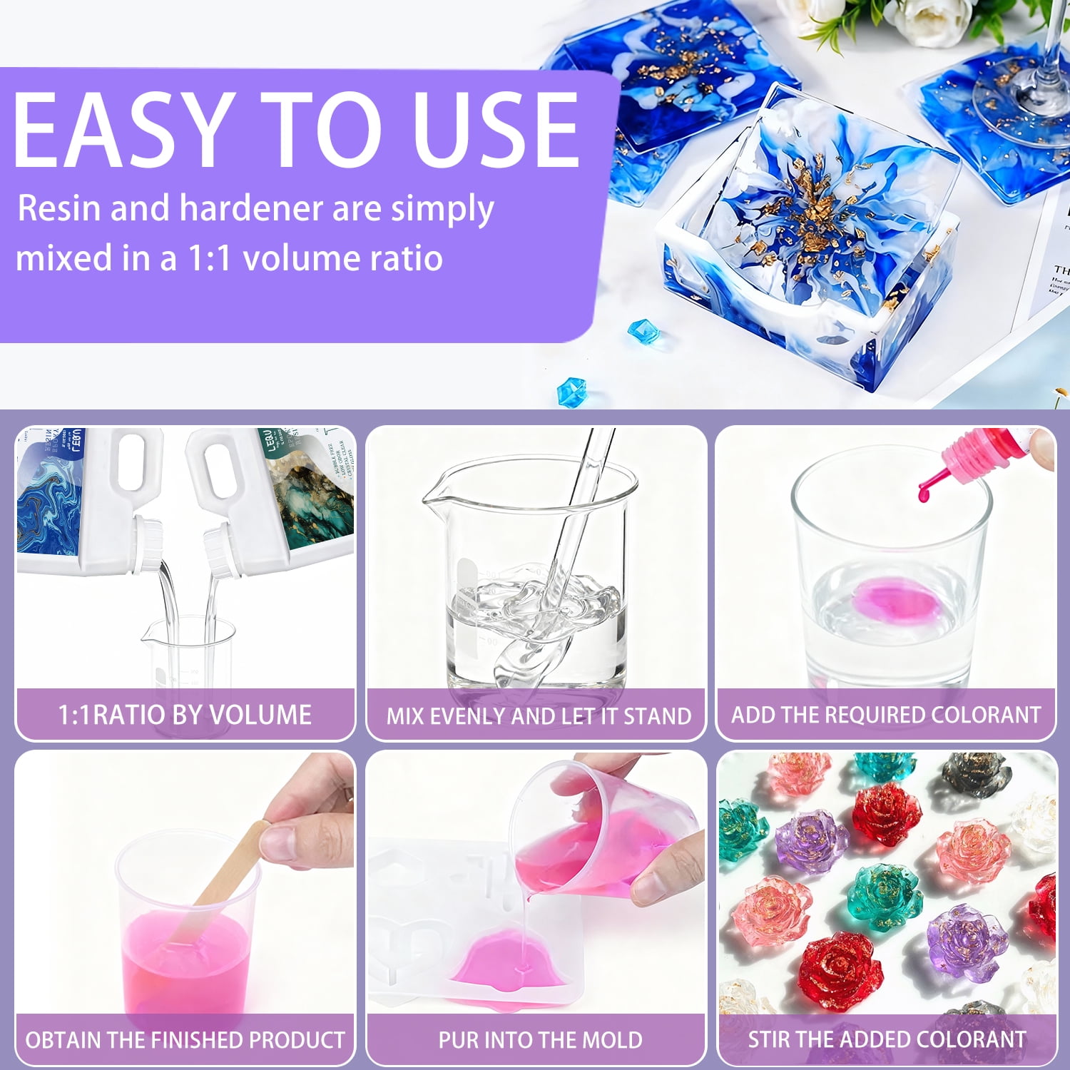 LEQU Epoxy Resin Epoxy Adhesive, 35.2OZ