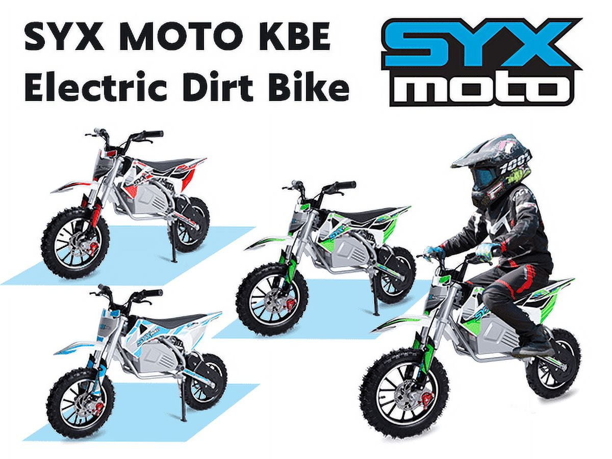 SYX MOTO KBE 500W 36V Electric Beginner Kids Mini Dirt Bike, Blue/Grey