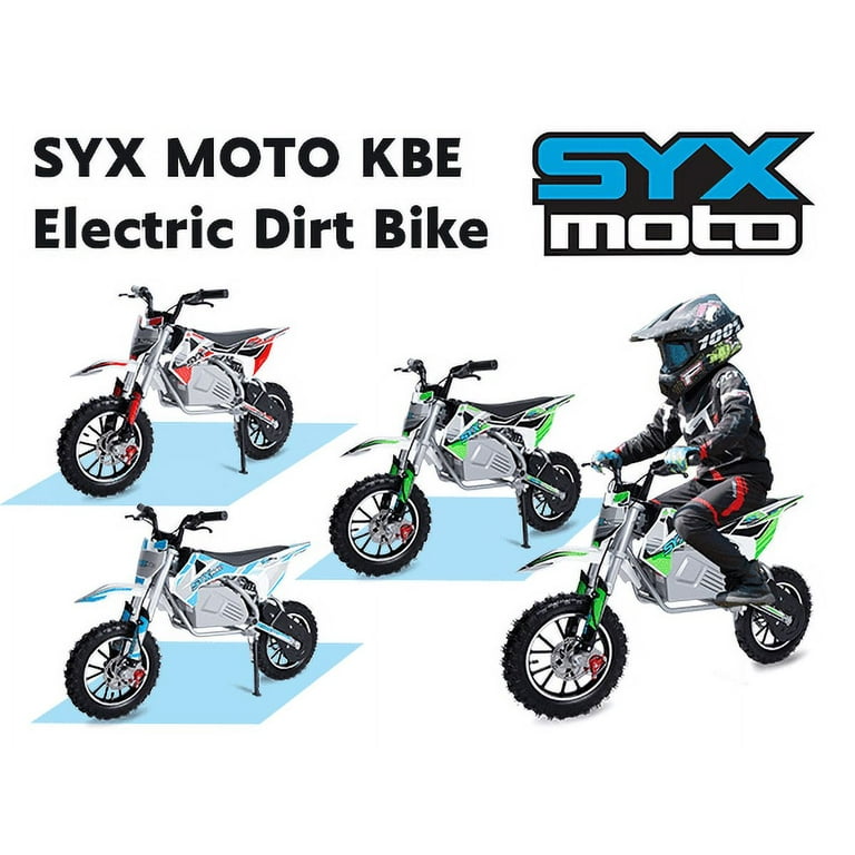 SYX MOTO KBE 500W 36V Electric Dirt Bike for Beginner Kids, Blue