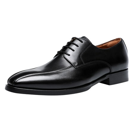 

Mackneog Mens Shoes Cl ic Business Shoes Retro Casual Solid Color Lace Up Shoes Gift on Clearance