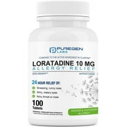 Puregen Labs Allergy Relief Loratadine 10mg Non-Drowsy Antihistamine Allergy - 100 Tablets (1PK)