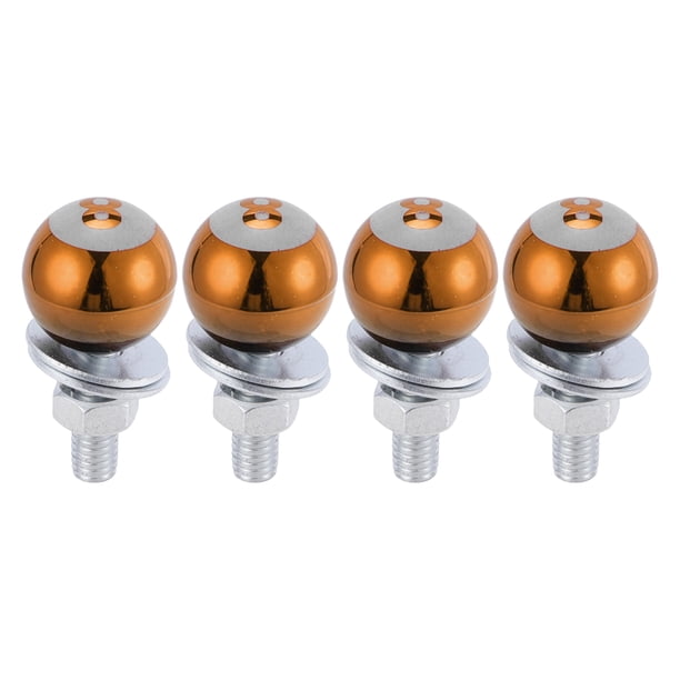 Tapa de tornillos de matrícula M6 universal para motocicleta Unique Bargains de 40 mm, kit de tornos de matrícula antirrobo de aleación de aluminio naranja 4Pcs