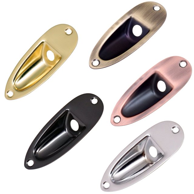 Metal Input Jacksocket Plate With Screws For Style Electric Guitar Black Shenzhuyue