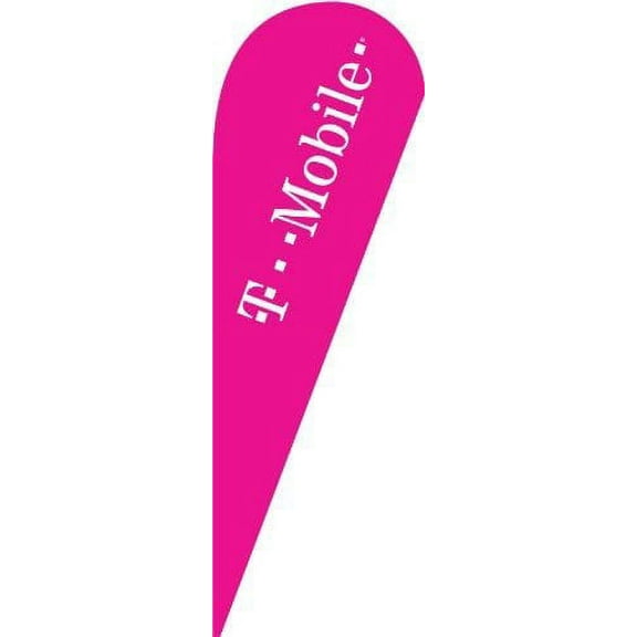 Tmobile T-Mobile Teardrop Advertising Banner Sign with Flag Pole Kit and Ground Stake