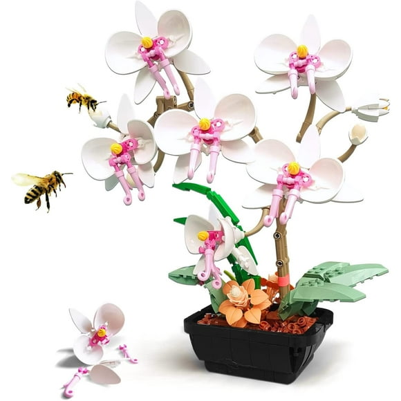 Orchid Flower Building Set - Creative Plant Botanical Set Collection Decor, Compatible with Lego icon Orchid Flower, Ideal Gift for Mother, Lovers, Friends or Yourself (581 Pieces)