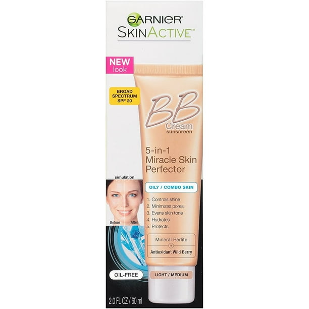 Garnier SkinActive BB Oil-Free Face Moisturizer, Light/Medium, 2 Walmart.com