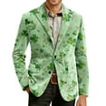 thumbnail image 5 of Nokdvo Men's Valentines Day Dress Blazer Corduroy Lapel Jackets Heart Print Two Button Dress Blazer with Pockets Slim Fit Lightweight Valentines Day Heart Coat,Deep Green 3XL, 5 of 6