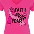 thumbnail image 4 of Inktastic Breast Cancer Awareness Faith Over Fear Women's V-Neck T-Shirt, 4 of 5