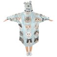 thumbnail image 2 of FORMRS Wearable Blanket Hoodie with Sleeves for Kids Cozy Flannel Sweatshirt, Cute Cat Faces, 2 of 7
