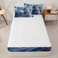 thumbnail image 4 of Manfei Magical Lady Zipper Twin Comforter Sets with Fitted Sheet and 2 Pillowcases,Wild Wolf Zipper Bedding Set,Gray,Reversible,4pcs, 4 of 8