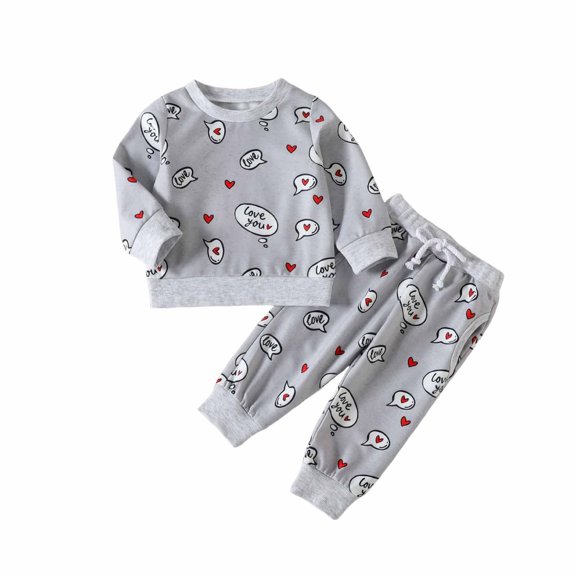 Tween Girl Clothes 2 Pieces Outfit Set Outfits Set Cute Long Sleeve Hoodie And Pants Outfit Casual Letter Print Loose Fit Toddler Party Fall Tracksuit 18-24 Months