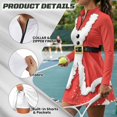 thumbnail image 6 of Aplkyhs Women's Tennis Dress with Built-in Shorts Pocket Red Santa Christmas Long Sleeve 1/4 Zip Athletic Tennis Skort Dress Moisture Wicking 2 Piece Athletic Workout, 6 of 7