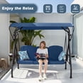 thumbnail image 4 of 800LBS Patio Swing with Canopy 3 Seat Outdoor Porch Swing with Stand w/Cup Holder & Pillow Glider Chair Swing Bed for Patio Backyard Poolside (Khaki), 4 of 7