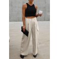 thumbnail image 3 of Womens High Waisted Wide Leg Cargo Pants Baggy Casual Combat Military Pants with 4 Pockets, 3 of 6