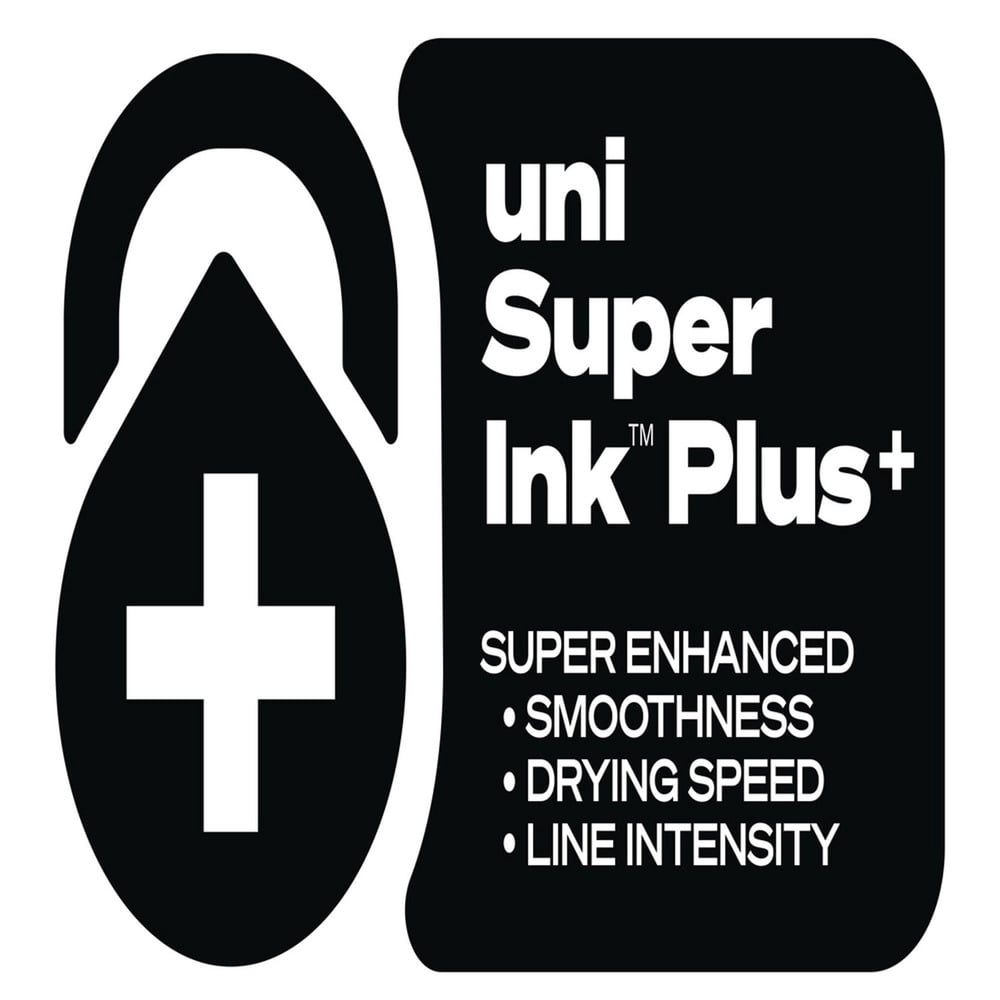 uni-ball 70606 207 Plus+ 0.5 mm Retractable Gel Pen - Black Ink/Black Barrel/Micro (1-Dozen)