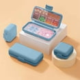 thumbnail image 4 of WRKEKC Clearance Blue Weekly Pill Organizer, Portable Medicine Dispenser with Secure Lids, Durable Plastic, Easy to Clean, Perfect for On-the-Go or Home Use, 4 of 7