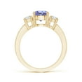 thumbnail image 2 of Angara Natural 1.45 Ct. Tanzanite with Diamond Classic Ring in 14K Yellow Gold for Women (Ring Size: 11.5), 2 of 11
