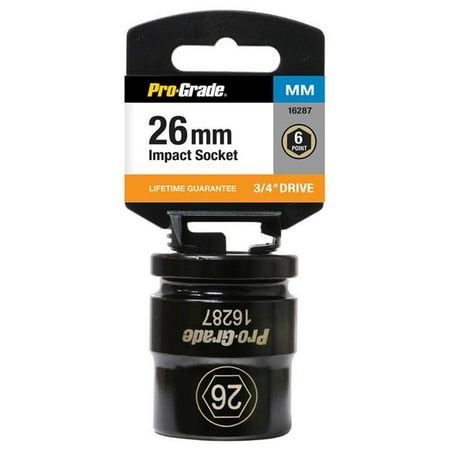 

Pro-Grade 16287 0.75 in. Drive x 26 mm 6 Point Impact Socket