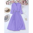 thumbnail image 2 of Spring and Summer Waist Cinching Elegant Solid Color Dress, 2 of 7